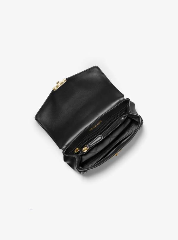 Damske Taška Cez Rameno Michael Kors SoHo Small Studded Leather Čierne - Kabelky Michael Kors Akcia | KICXN-0697